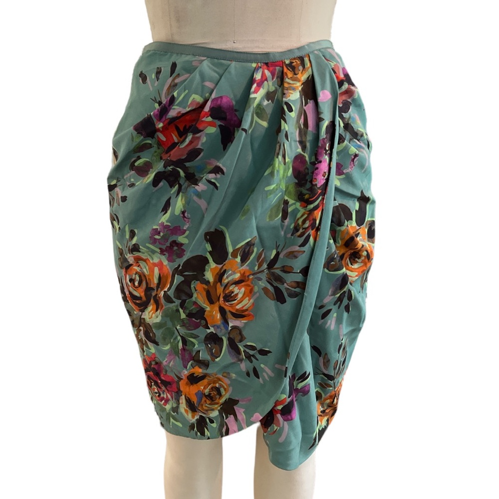 Lela Rose Floral Crossover Skirt